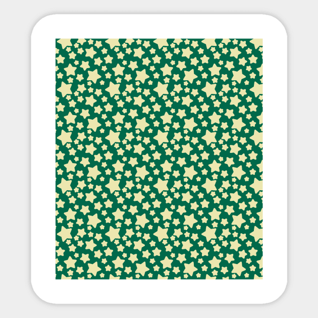 Green Yellow Star Pattern Sticker by saradaboru